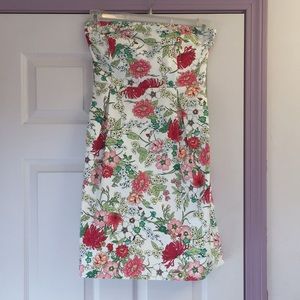 Floral strapless dress
